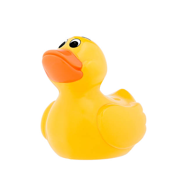 istock Classic toy, yellow plastic duck, isolated on white. 152979180
