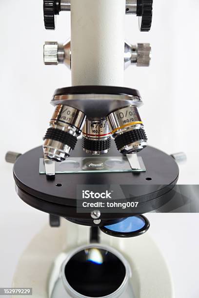 In Front Of Microscope Stock Photo - Download Image Now - Cut Out, Equipment, Gray Color