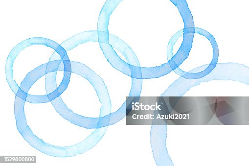 istock Blue ring abstract watercolor touch background material 1529800800