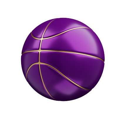 purple gold basketball ball element isolated on white background. purple gold basketball ball element isolated. purple gold basketball ball element isolated 3d illustration render