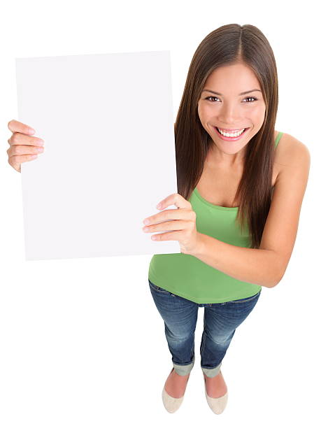 istock Blank sign woman isolated 152981287