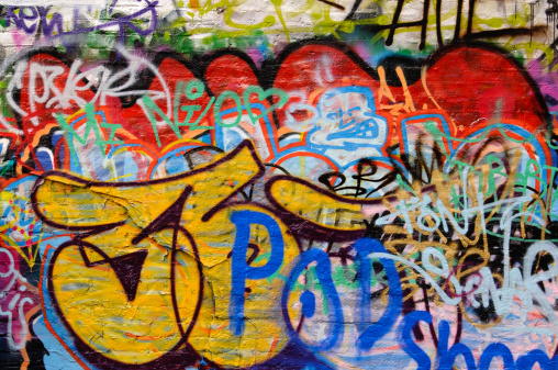 Coloured Graffiti on a wall