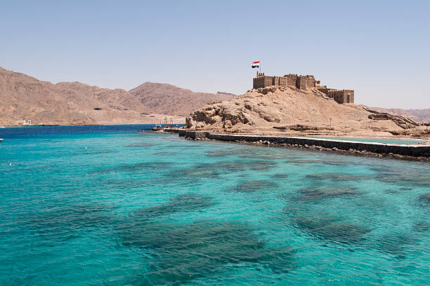 Salah El Din Castle near Taba in Egypt Salah El Din Castle in island of Aqaba Gulf near Taba in Egypt. taba stock pictures, royalty-free photos & images