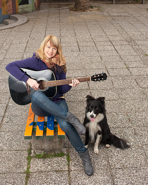 istock Cute girl with guitar 152983363