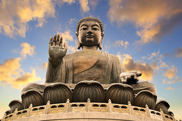 Giant Buddha Giant Buddha sitting on lotusl. Hong Kong tian tan buddha stock pictures, royalty-free photos & images