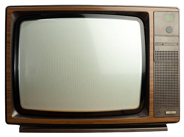 istock Isolated good looking vintage tv on white background 152985861