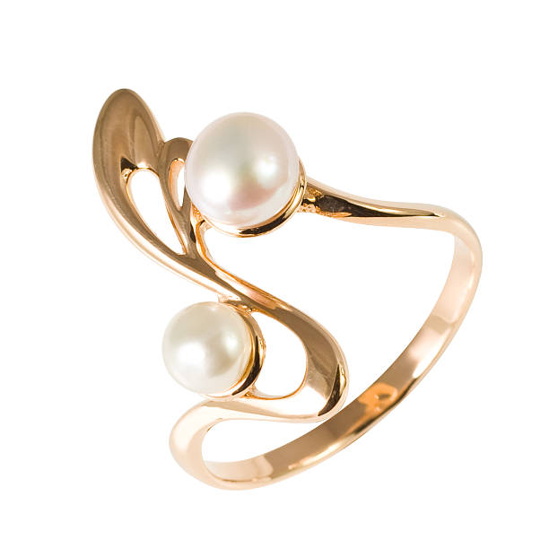istock Golden ring with pearls 152986163