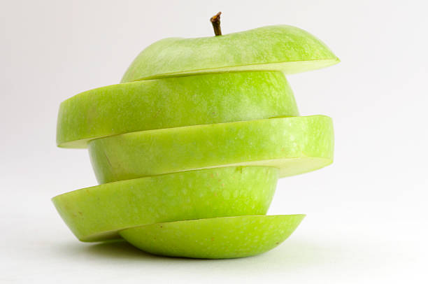 Chopped Green Apple stock photo