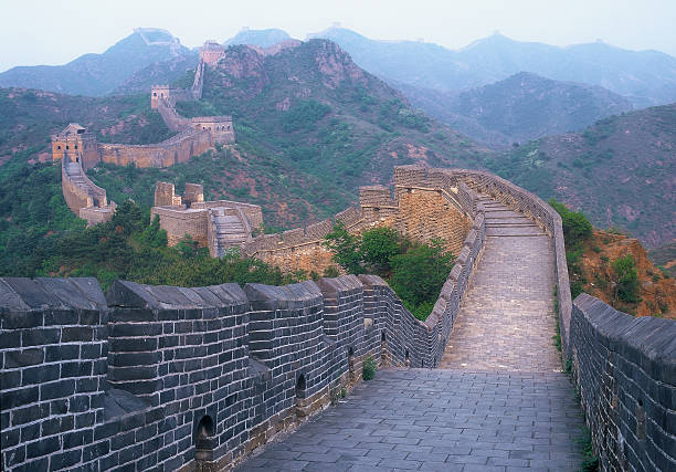 A dramatic view of the Great Wall of China, at jinshanling in summer.