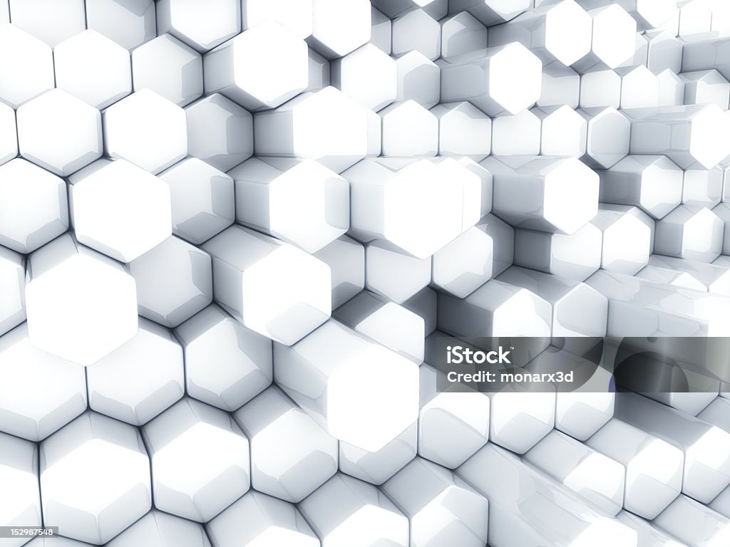 White hexagons - Lizenzfrei Abstrakt Stock-Foto