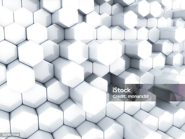 White Hexagons Stock Photo - Download Image Now - Abstract, Backgrounds, Business