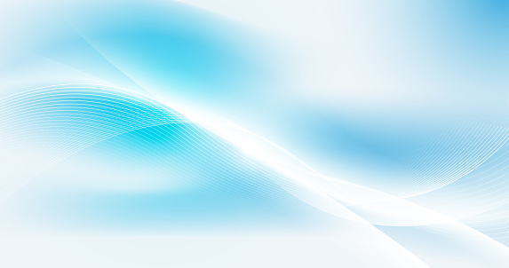 Abstract white and blue dynamic wavy background. Futuristic hi-technology and healthcare concept. Vector illustration