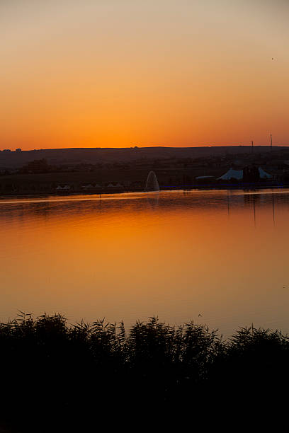 Sunset at lake in Ankara Turkey