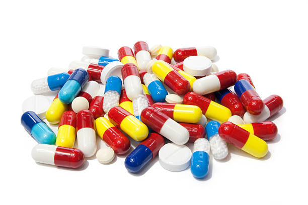 Pile of pills stock photo