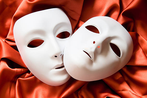 istock Theatre concept with the white plastic masks 152989099