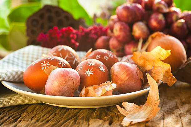 Easter eggs stock photo