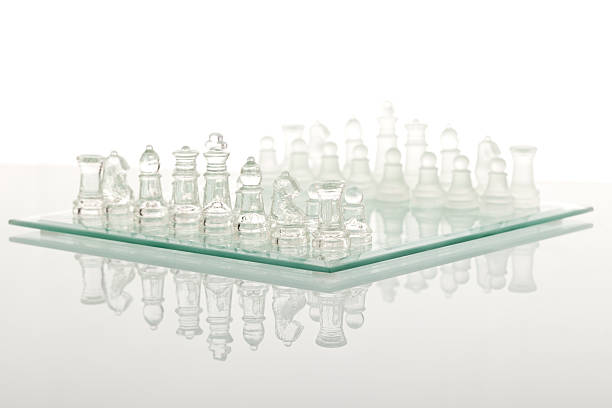 Beautiful glass chess stock photo