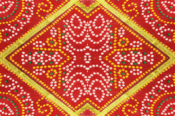 istock Colorful Indian Saree Fabric Floral Patterned Background 152991527
