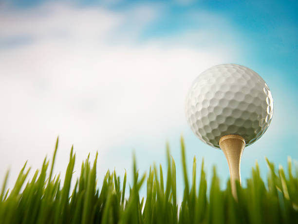 Golf Ball on Tee stock photo