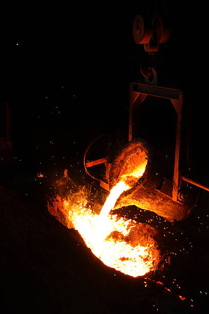 steel casting stock photo