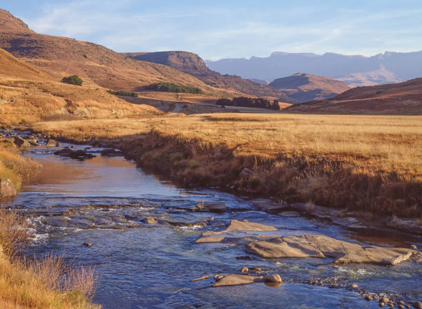 The Bushmans River flowing near Giants Castle Game Reserve within the Ukhahlamba Drakensberg Park in KwaZulu-Natal in South Africa.