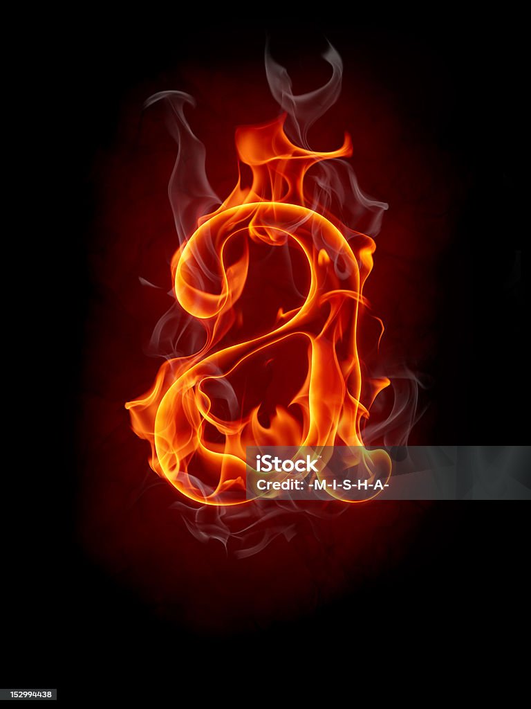 Lettera di fuoco - Foto stock royalty-free di Alfabeto