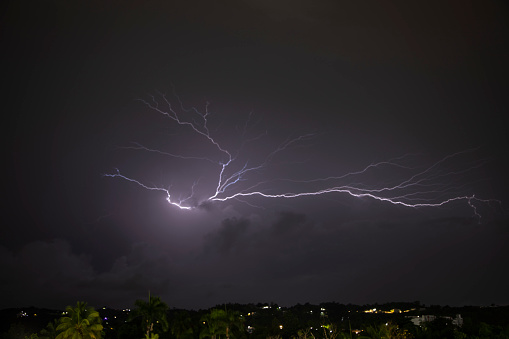nature power, thunderbolt lightning in the night time.