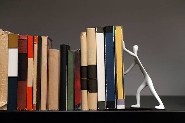 istock Bookshelf books with bookend 152997978