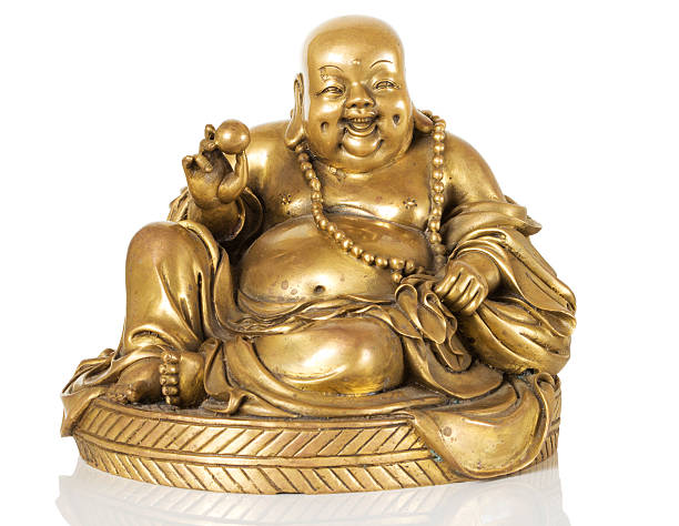 Figurine Cheerful Hotei Figurine Cheerful Hotei. Chinese God of Wealth. hotei the god of happiness stock pictures, royalty-free photos & images