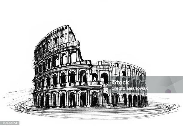Colosseum — стоковая векторная графика и другие изображения на тему Колизей - Колизей, Древнегреческий, Рисунок - произведение искусства