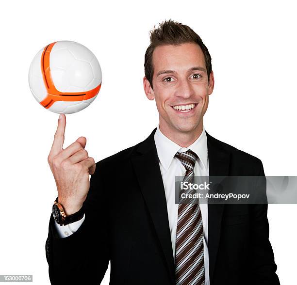 Businessman Spinning Soccer Ball Stock Photo - Download Image Now - Adult, Adults Only, Balance