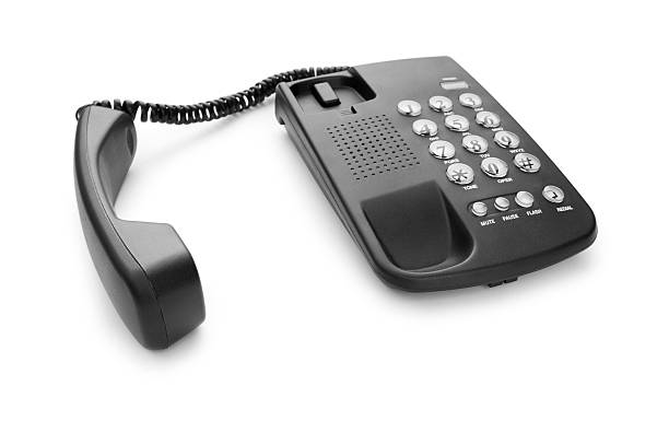 istock Black phone isolated on the white background 153001021
