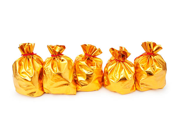 istock Golden sacks full of something good 153001026
