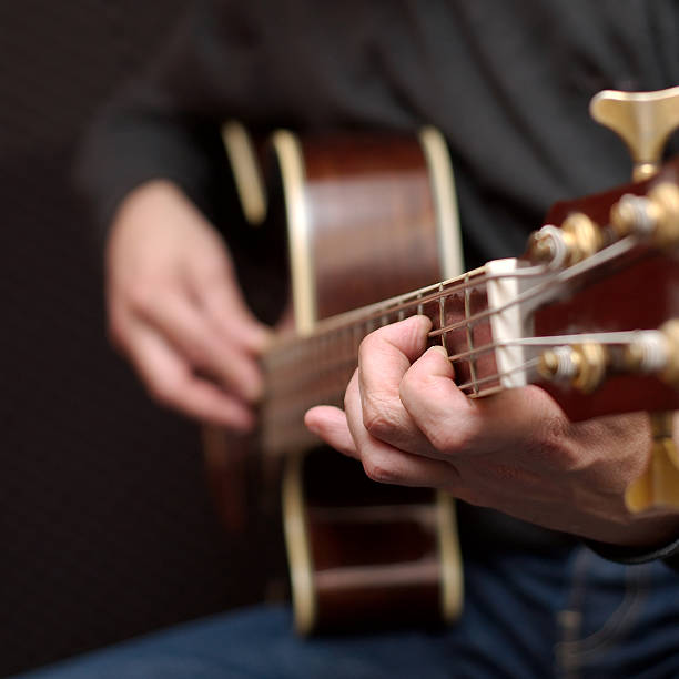 istock Playing bass guitar 153001245