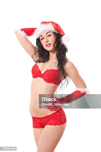 Sexy Santa Helper Stock Photo - Download Image Now - Adult, Adults Only, Beautiful People