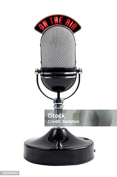 Foto de Microfone e mais fotos de stock de Microfone - Microfone, Fora De Moda - Estilo, Fundo Branco