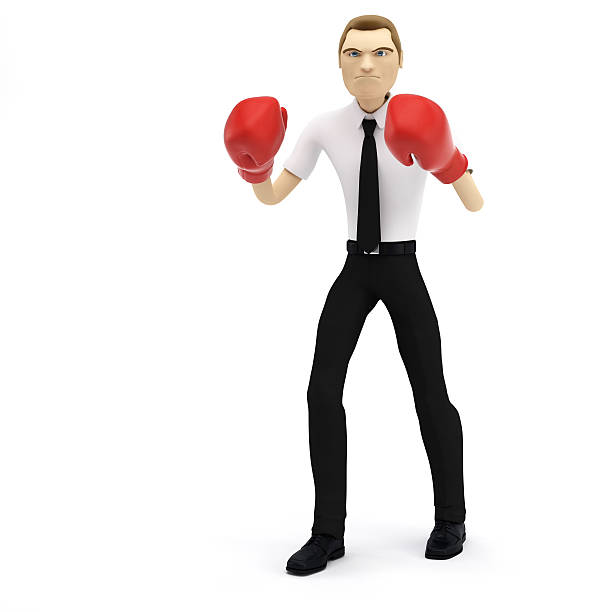 istock 3D businessman with boxing gloves 153003525