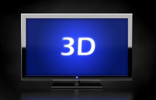 flat screen with text 3D