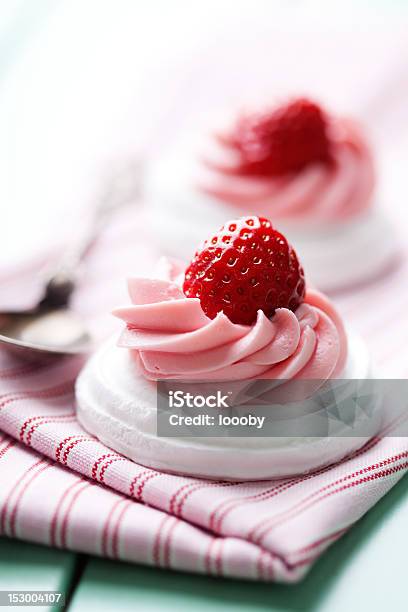 Strawberry Meringue Pavlova Stock Photo - Download Image Now - Berry Fruit, Cake, Candy