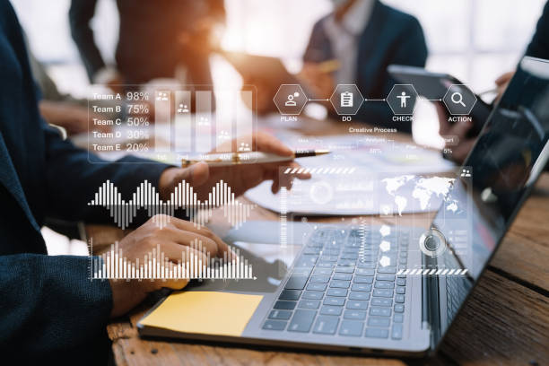 istock Project manager working and update tasks with milestones progress planning and professional investor working new start up project in the office. 1530044304