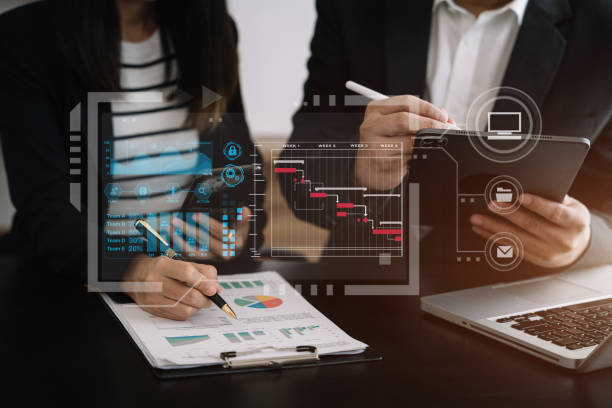 istock Project manager working and update tasks with milestones progress planning and professional investor working new start up project in the office. 1530044654