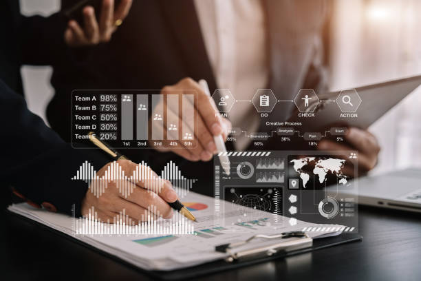 istock Project manager working and update tasks with milestones progress planning and professional investor working new start up project in the office. 1530044886