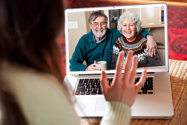 istock Senior couple video conference 153004544