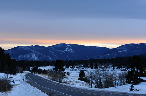 istock Sunset at Winter Mountain Village 153004811
