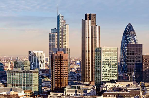 City of London City of London one of the leading centres of global finance. This view includes Tower 42 Gherkin,Willis Building, Stock Exchange Tower and Lloyd`s of London. tower 42 stock pictures, royalty-free photos & images