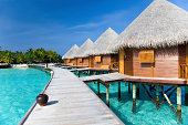 Maldives. Villa piles on water