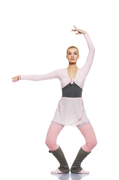 istock Beautiful ballet dancer isolated on white background 153009178