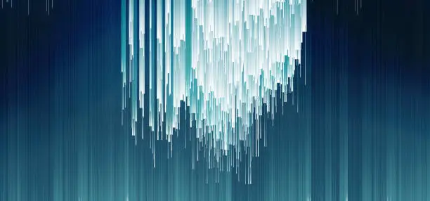 Vector illustration of Digital fall, pixel rain