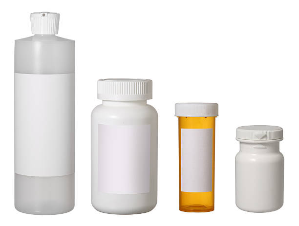 флаконы. - plastic container blank bottle medicine стоковые фото и изображения