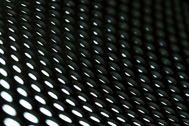 istock Metal sheet grid background in black. 153010971